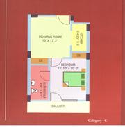 RISHI APARTMENTS  1 BHK (Ready to Move) TYPE:01 Super Area: 800 Sq.ft.
